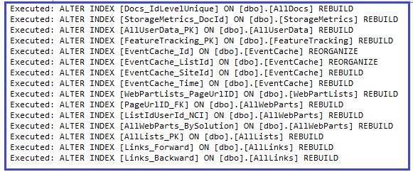 Index Reorganize and Rebuild
